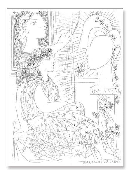 額装品/インテリア/Malaga Dos modelos パブロピカソ/ポスター