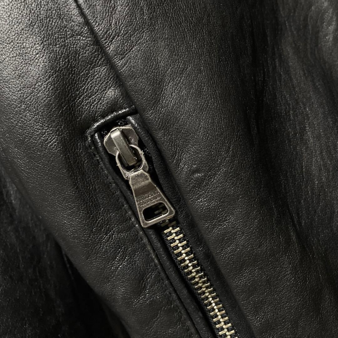 超美品 バーバリーブラックレーベル ライダースジャケット レザージャケット