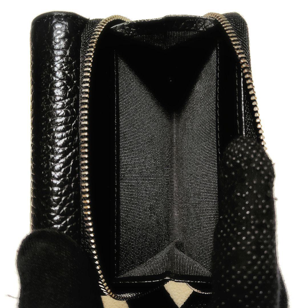 極美品✨　アニエスベー　折り財布　黒　シボ革　金具ロゴ　シンプル