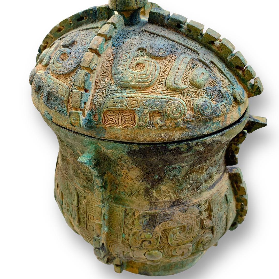 召卣　青銅器　鳳象文尊　古美術　中国骨董　アンティーク　饕餮文　酒器