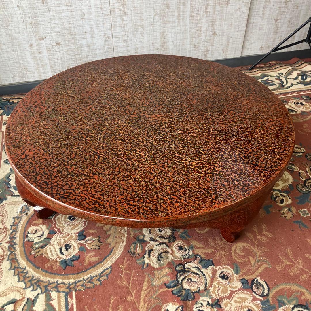 昭和レトロ 津軽塗り 螺鈿 円卓 ちゃぶ台 センターテーブル ローテーブル 座卓
