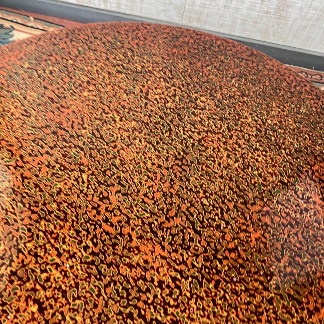 昭和レトロ 津軽塗り 螺鈿 円卓 ちゃぶ台 センターテーブル ローテーブル 座卓