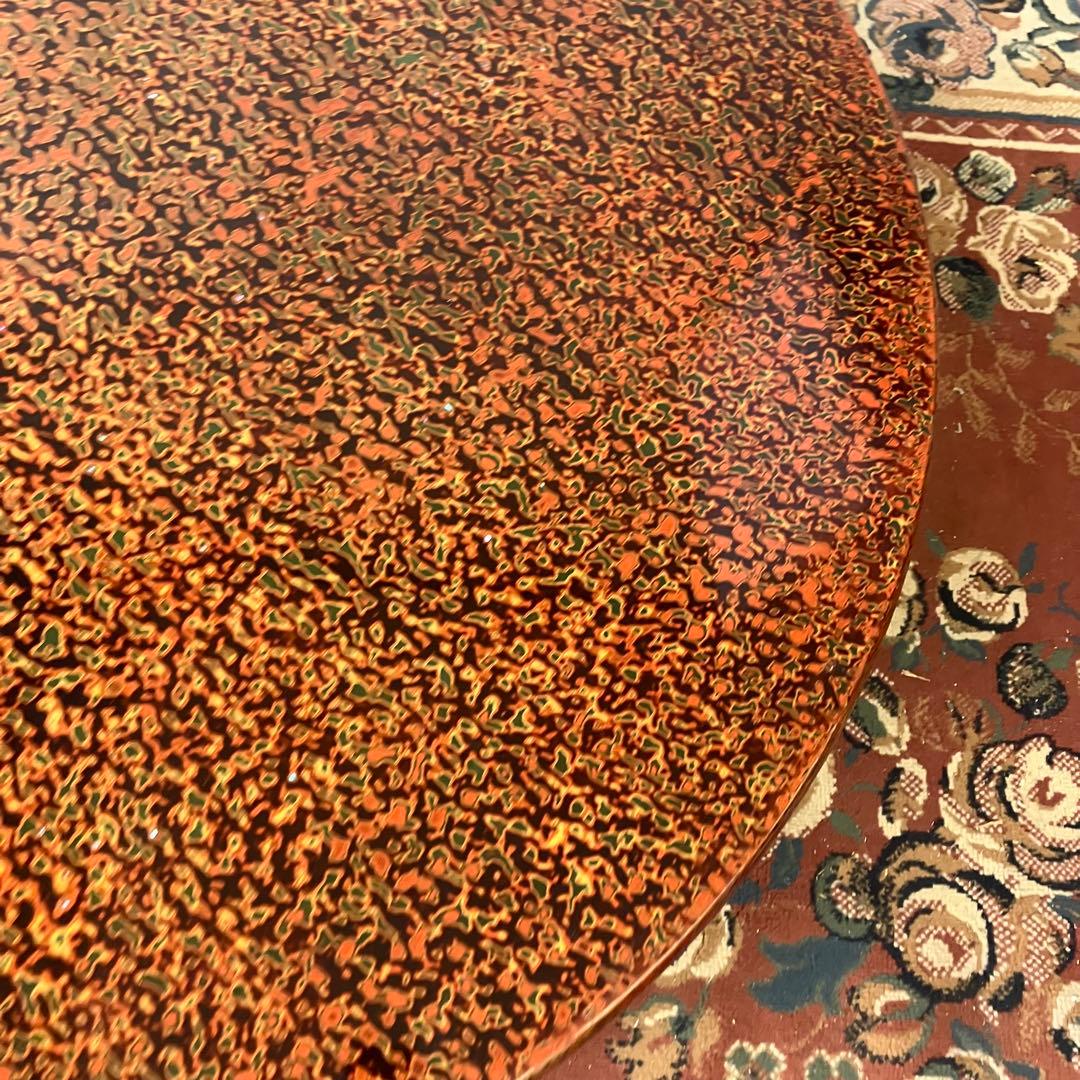 昭和レトロ 津軽塗り 螺鈿 円卓 ちゃぶ台 センターテーブル ローテーブル 座卓