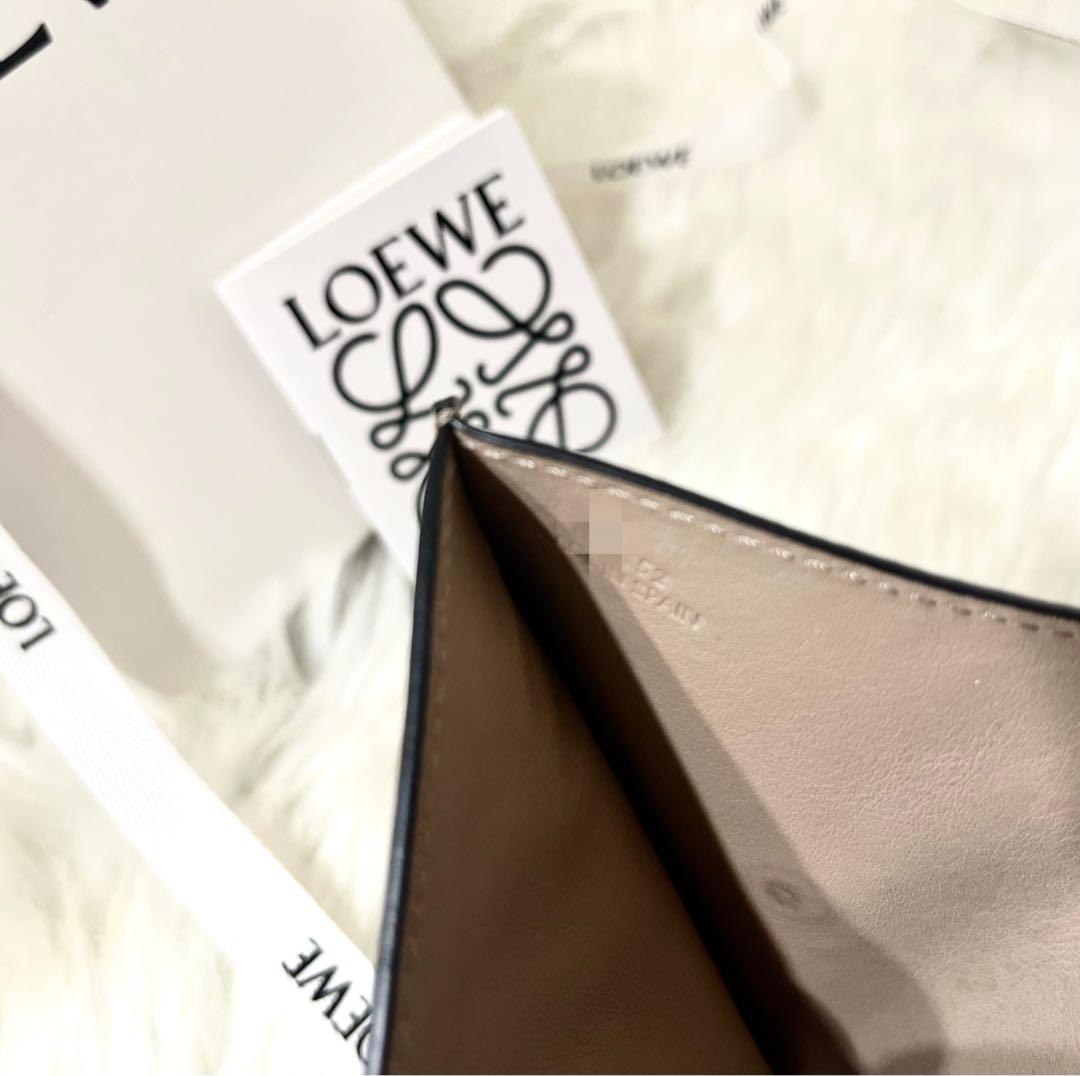 【monpi様】LOEWE トライフォールド 三つ折り財布 グレージュ 箱・巾着