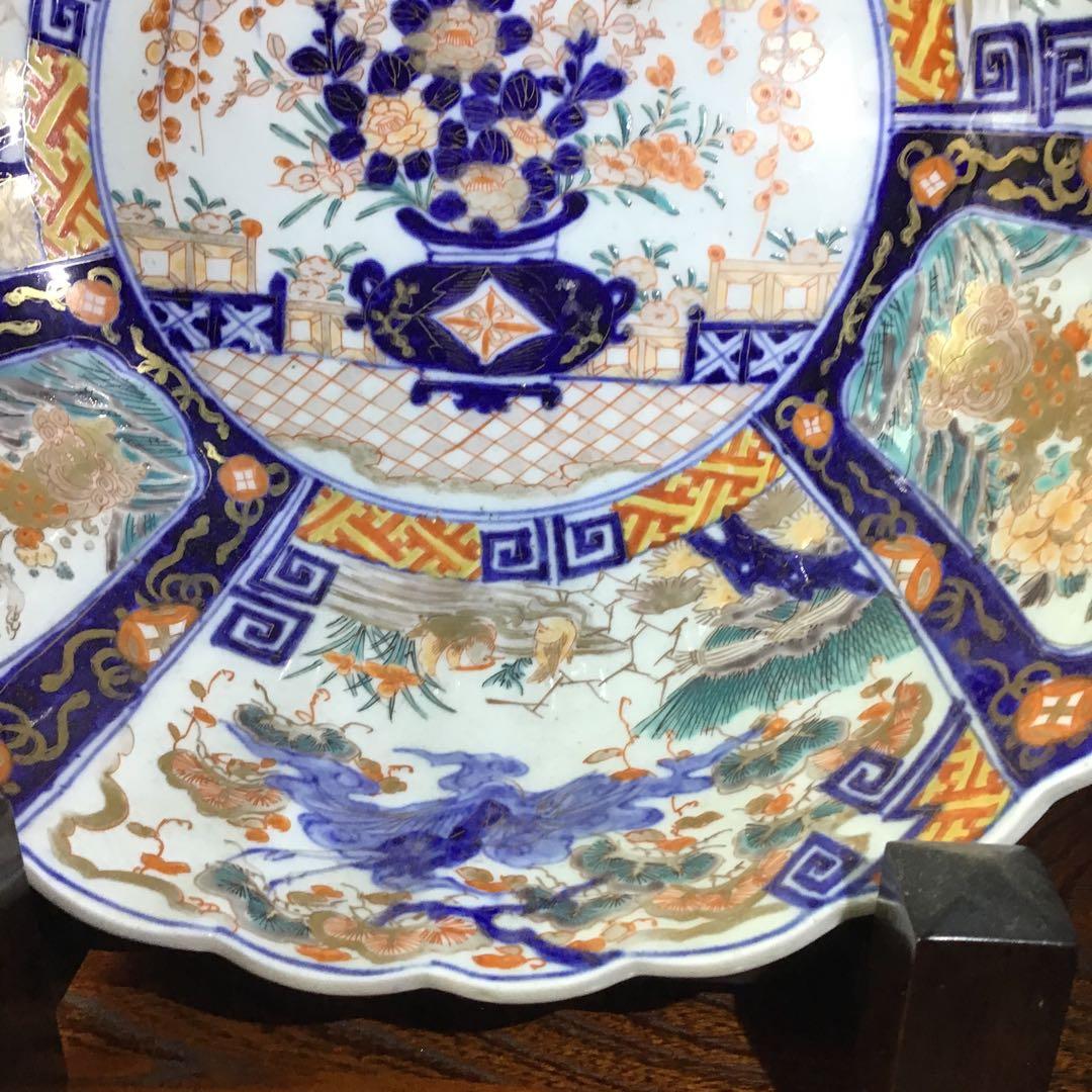 献上　古伊万里花篭手　大鉢　江戸期