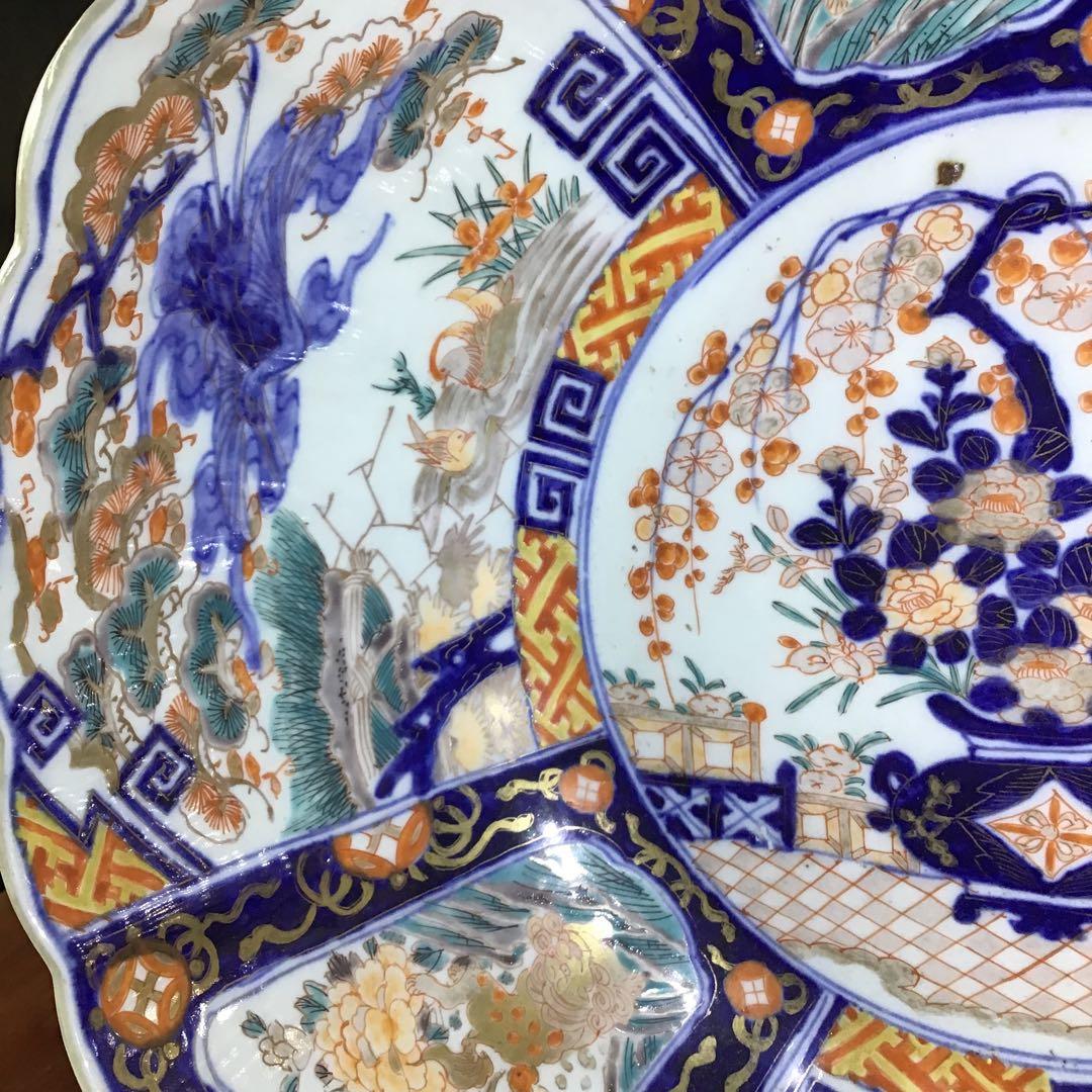 献上　古伊万里花篭手　大鉢　江戸期