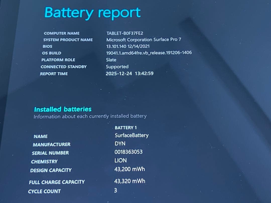Windowsノート本体 Microsoft Surface Pro7 Core i3 128GB 4GB