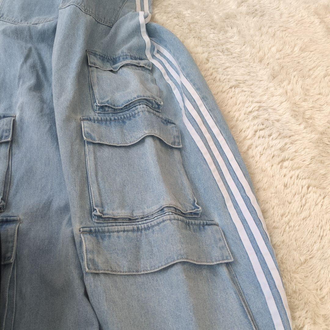 美品 adidas デニム カーゴパンツ ベルト付き　24