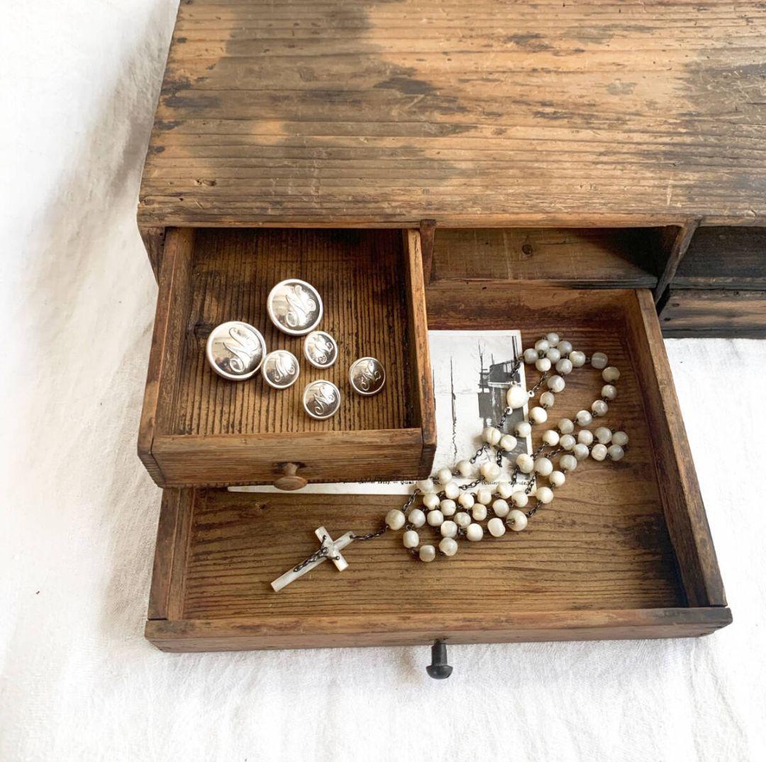 青燕 19世紀後期 時計職人の小引き出し 古道具 ドロワー アンティーク