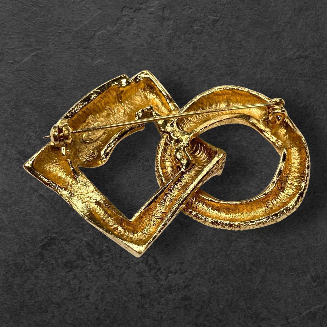 vintage YSL イヴサンローラン ブローチ ストーン ゴールド 146