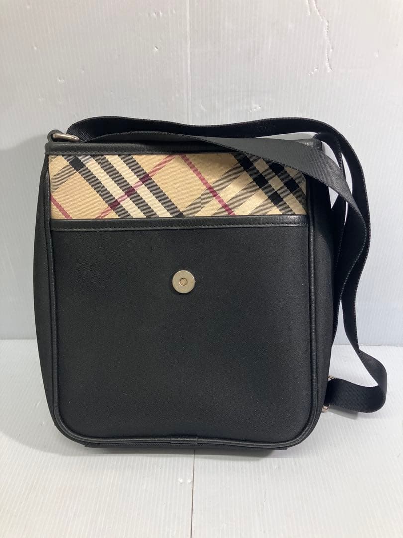 【BURBERRY/バーバリー】ショルダーバッグ キャンバス レザー チェック柄