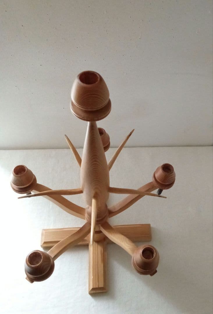 木製キャンドルホルダー 木工芸 スウェーデン 北欧 ヴィンテージ