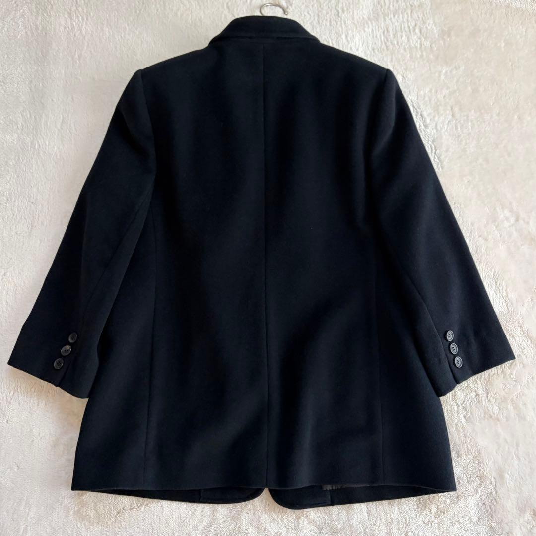 希少15号✨極美品 バーバリー アンゴラ×毛ジャケットコート ステッチ ロゴ 黒