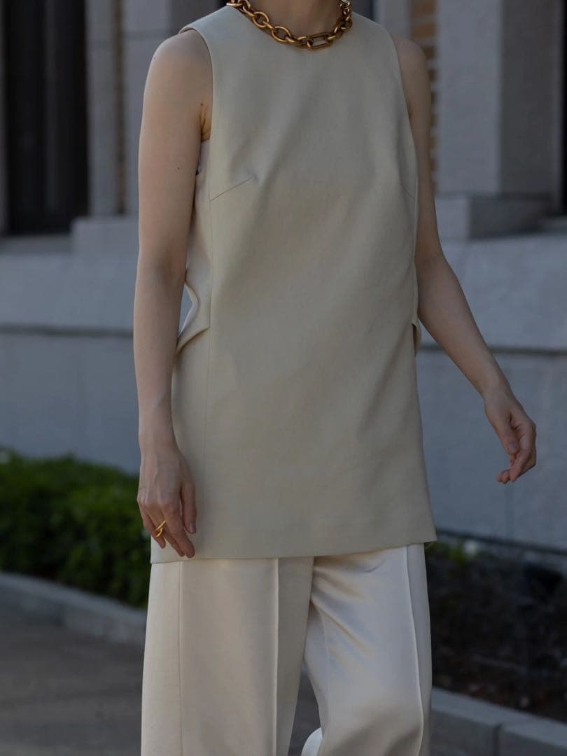 【H】neau linen tops cream