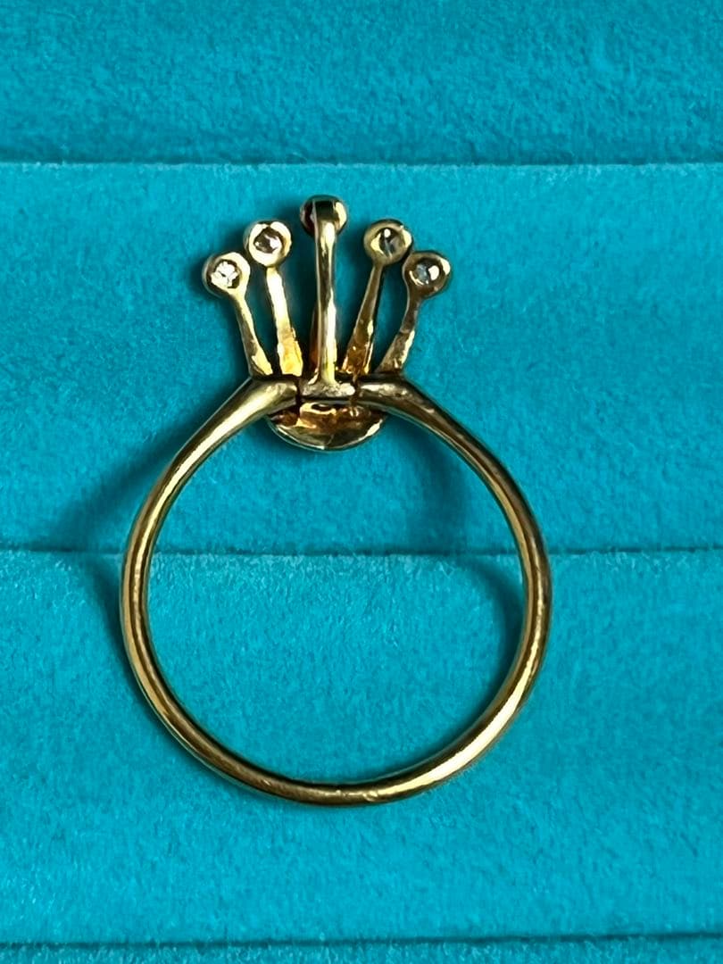 K18 ダイアモンドクラウンモチーフリング 11号 2g