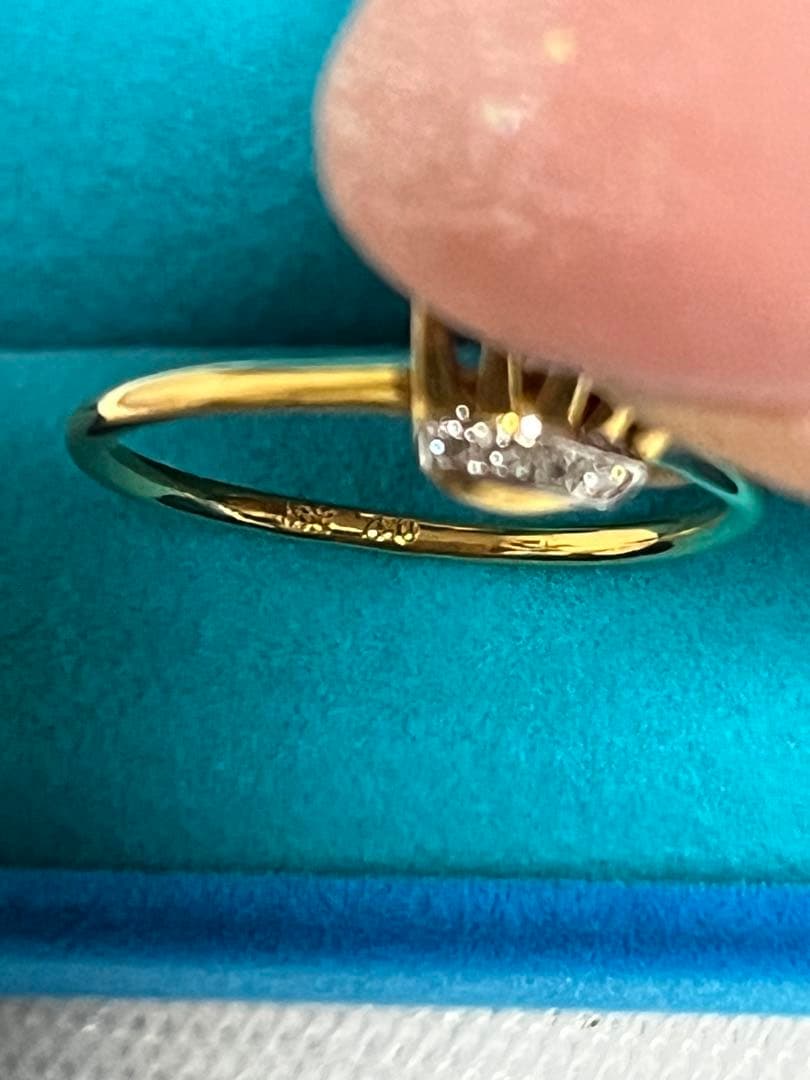 K18 ダイアモンドクラウンモチーフリング 11号 2g