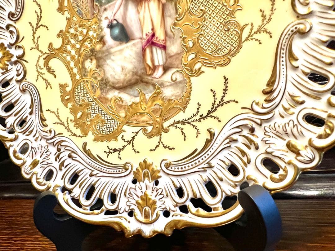 コールポート 最高峰 金彩絵付け キャビネットプレート