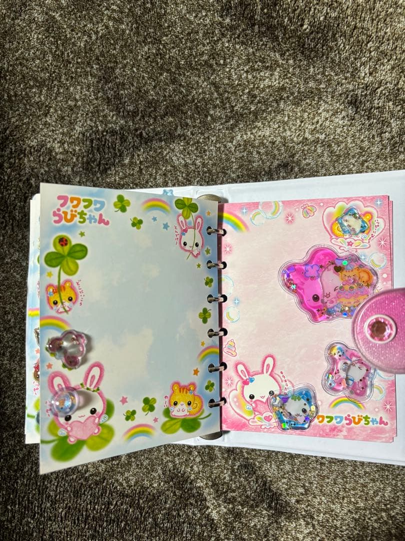 フワフワらびちゃん　シール帳　ドロップシール　ウォーターシール