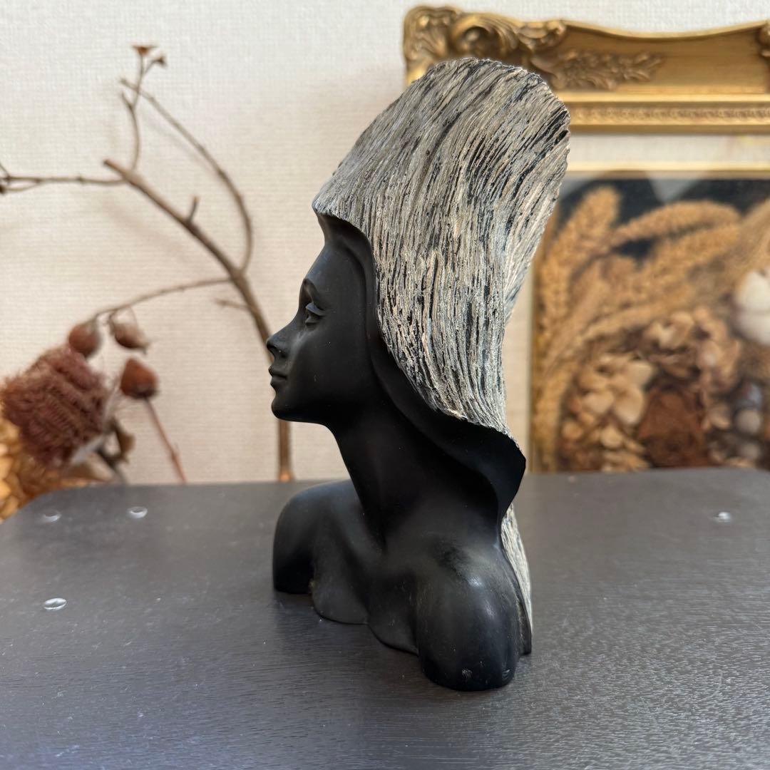 70's ビンテージ フランクシャーマン 黒珊瑚 胸像 ハワイミッドセンチュリー