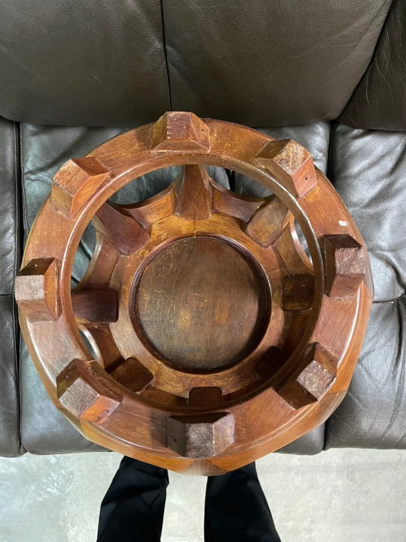 唐木の螺鈿象嵌花台　スツール　置台 飾り棚 香炉台 華道具 唐物 中国美術