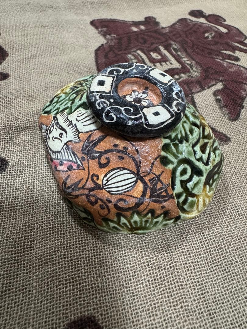 【深見文紀（四季慾斎蟻助）】春画織部ぐい呑み