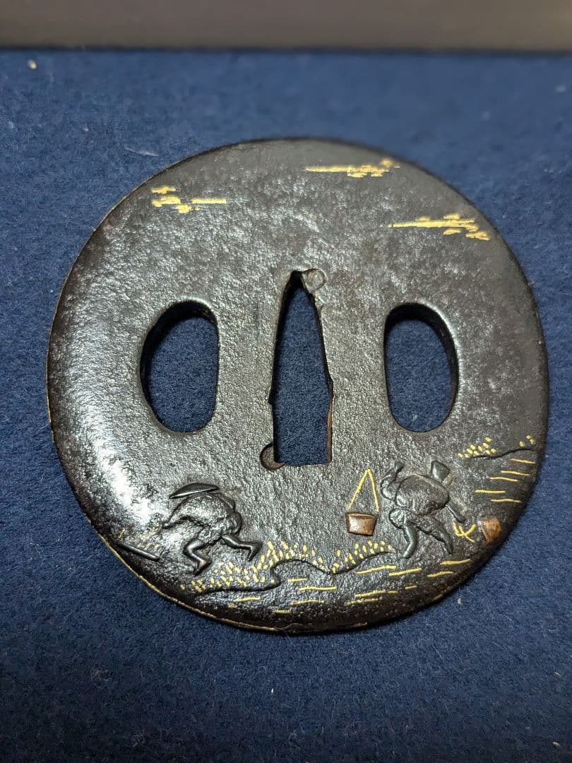 高級日本刀鍔！田植えの図！