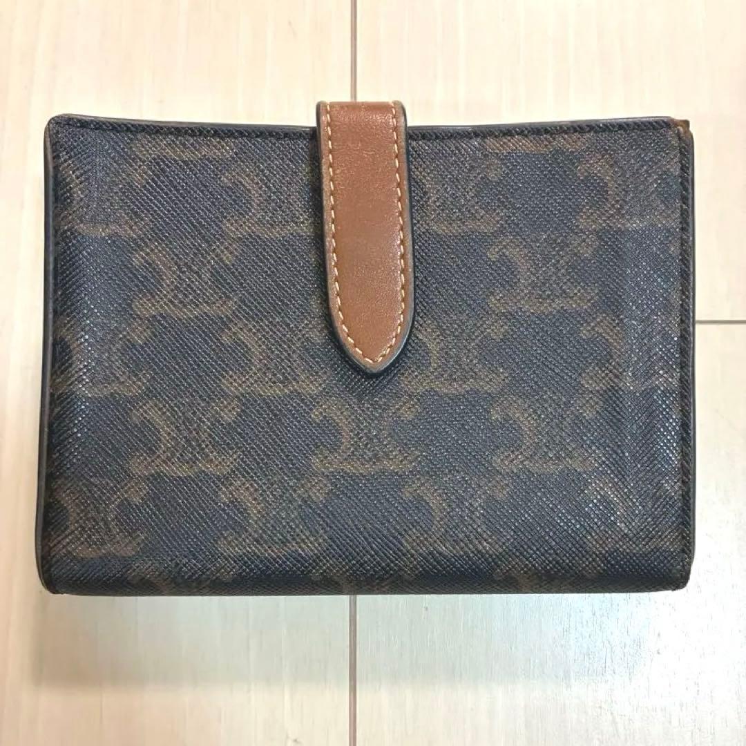 CELINE セリーヌ　トリオンフ　二つ折り財布 ダークブラウン