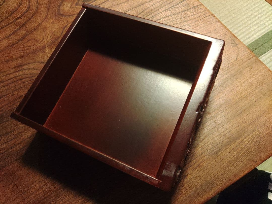 未使用　日光彫　軽井沢彫　小箪笥　引き出し　3段　伝統工芸　希少　デッドストック