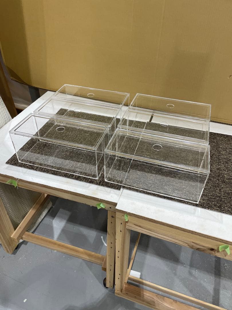 アクリル水槽3mm、6台セットw350.d150.h150.蓋付き。