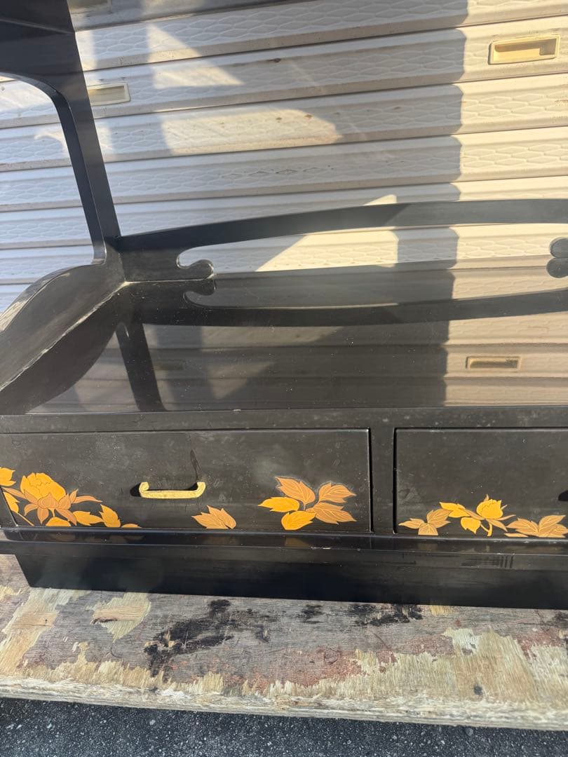 飾り棚 漆塗り 和家具 高級 茶棚 蒔絵 古民家 和風