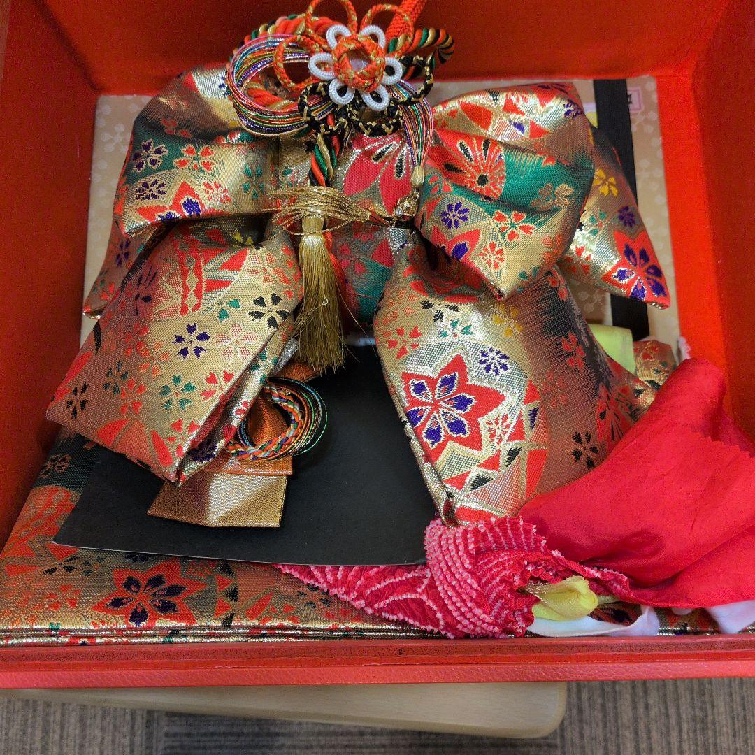 #SWG01.七五三女子７歳振袖飾帯小物付金駒刺繍御所車束ね熨斗吉祥花文金彩逸品