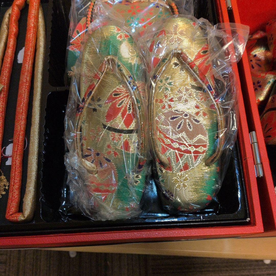 #SWG01.七五三女子７歳振袖飾帯小物付金駒刺繍御所車束ね熨斗吉祥花文金彩逸品