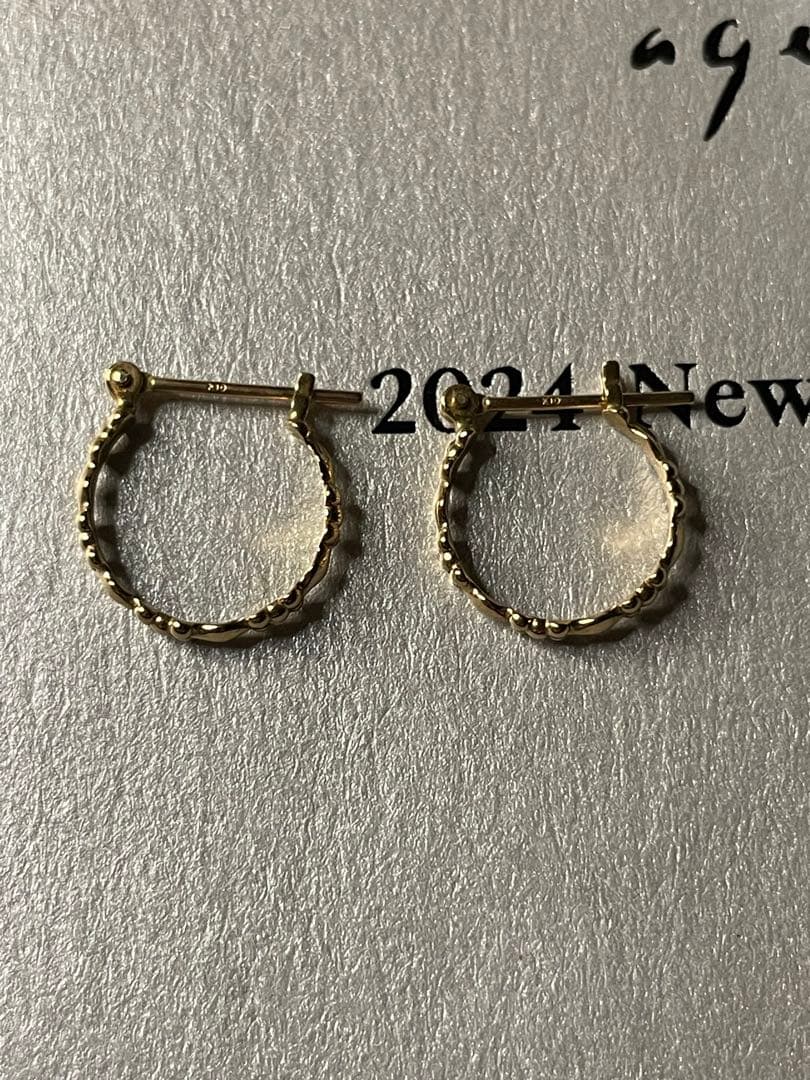 agete K10 フープピアス チャームの取り付け可能