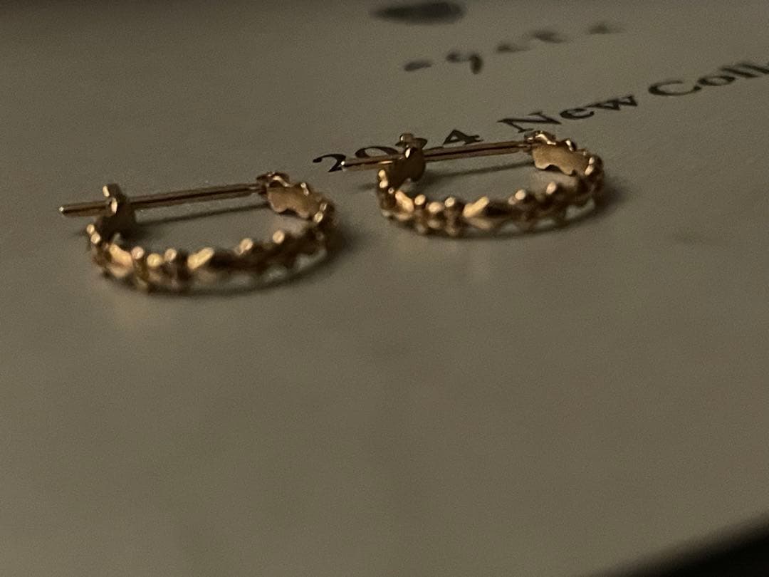 agete K10 フープピアス チャームの取り付け可能