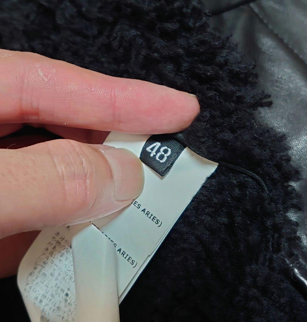 エンメティ アッカ H 黒 48 ムートン ジャケット 干場 EMMETI