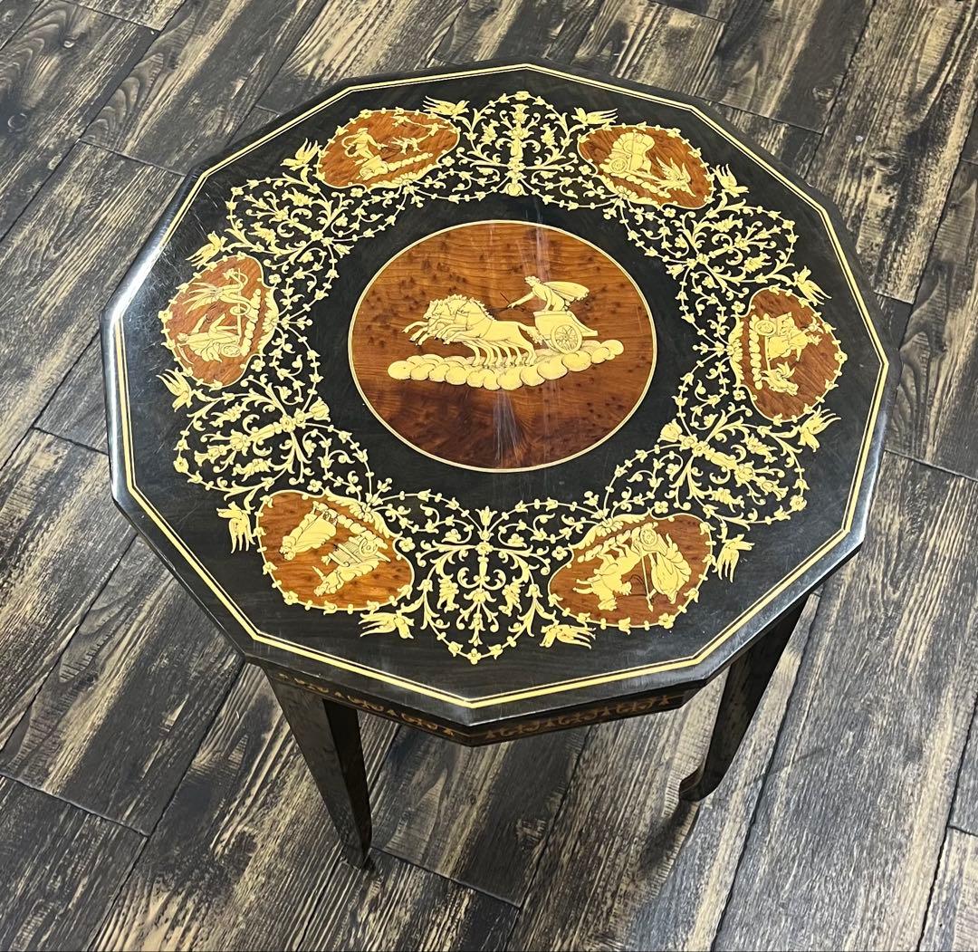 アンティーク オルゴール 天然木 ウッドテーブル 飾台 レトロ 収納 ビンテージ