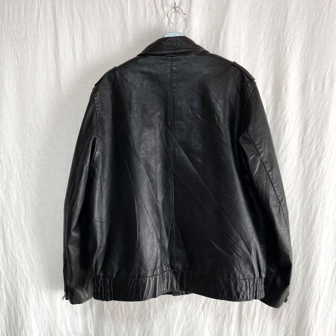 良品 ドイツ ポリスマン レザージャケット 54 ライダース モーターサイクル