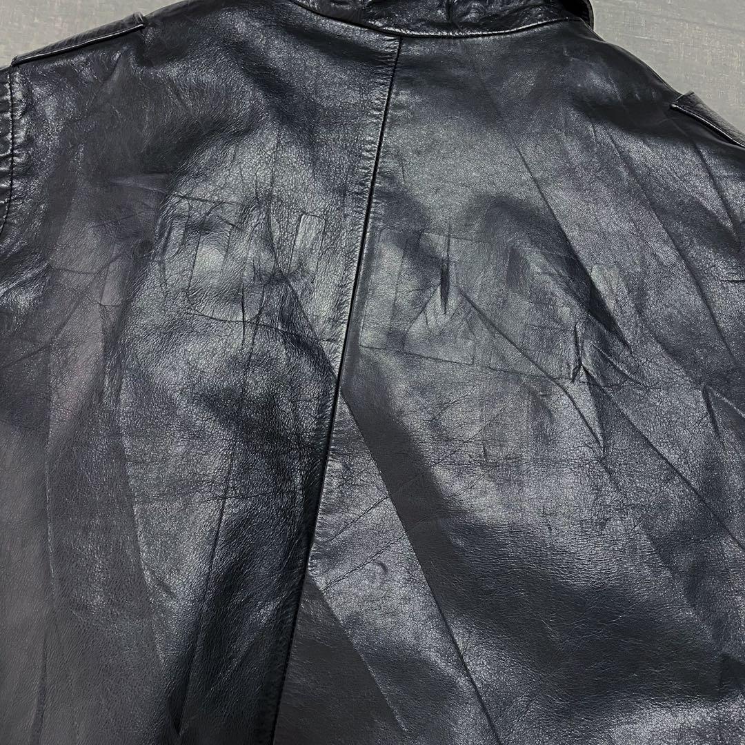 良品 ドイツ ポリスマン レザージャケット 54 ライダース モーターサイクル