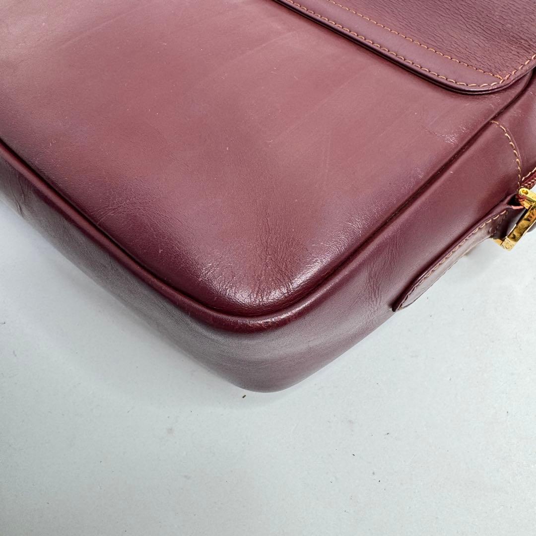 【良品】カルティエ マストライン ショルダーバッグ レザー ゴールド金具