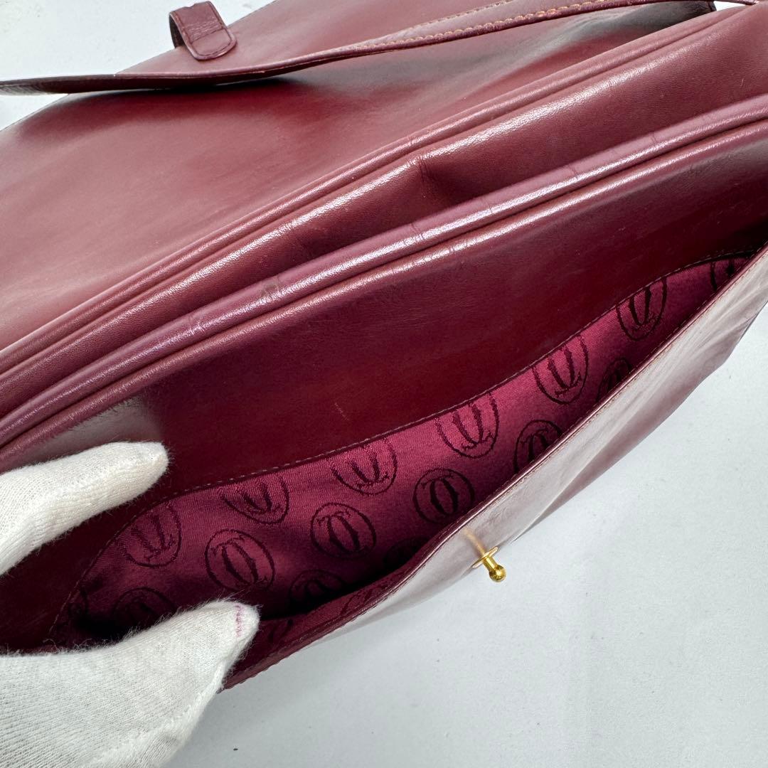 【良品】カルティエ マストライン ショルダーバッグ レザー ゴールド金具