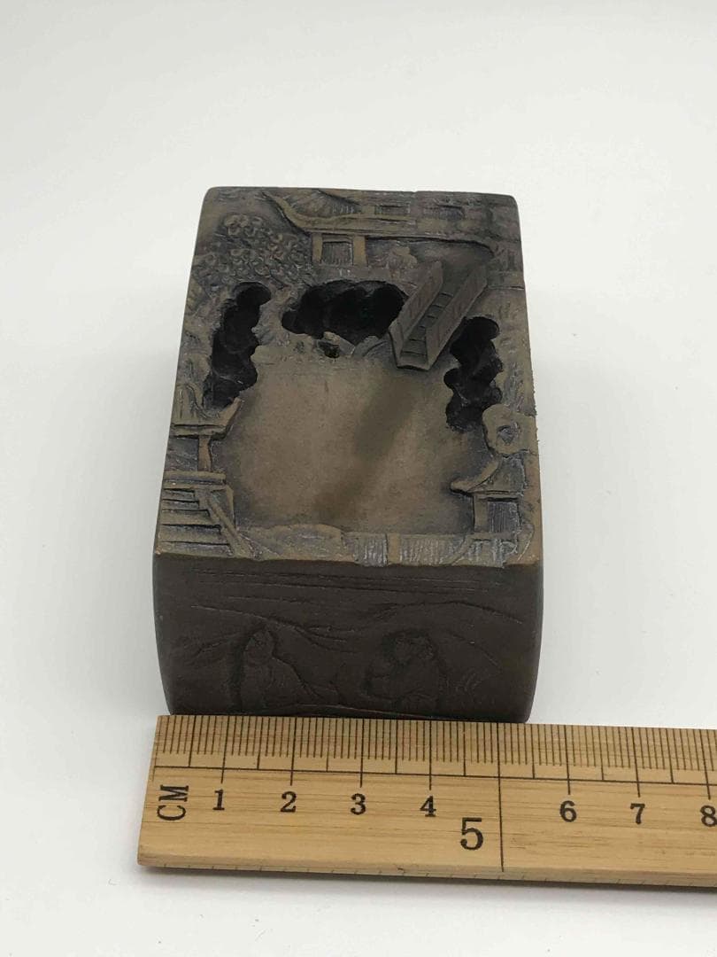 古端渓硯　清時代　乾隆　蘭亭硯　王羲之　緑端渓　緑石硯 老坑 水厳 (F-9)