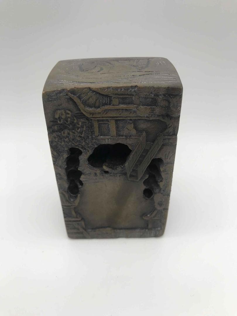 古端渓硯　清時代　乾隆　蘭亭硯　王羲之　緑端渓　緑石硯 老坑 水厳 (F-9)