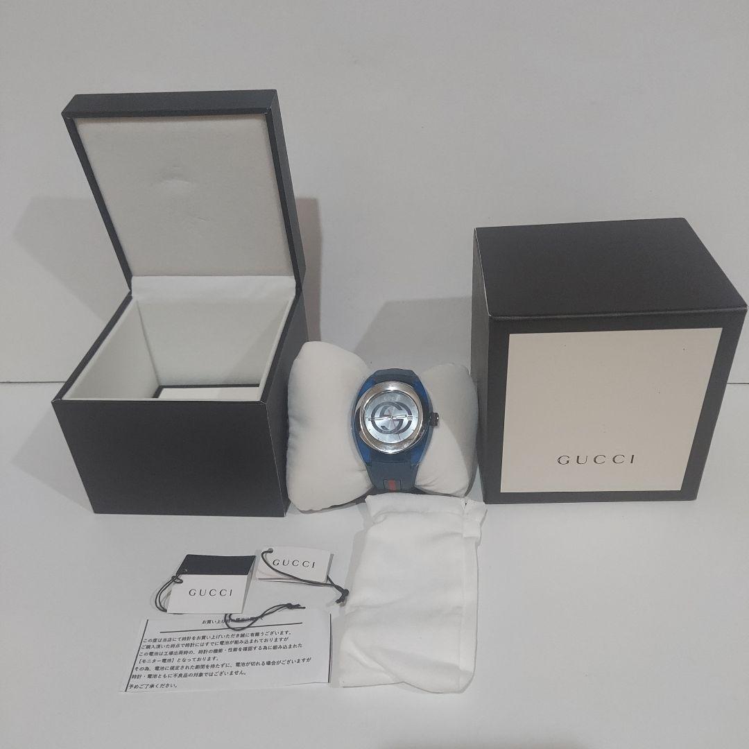 ☆訳あり☆グッチ GUCCI 腕時計 メンズ YA137104A シンク ブルー