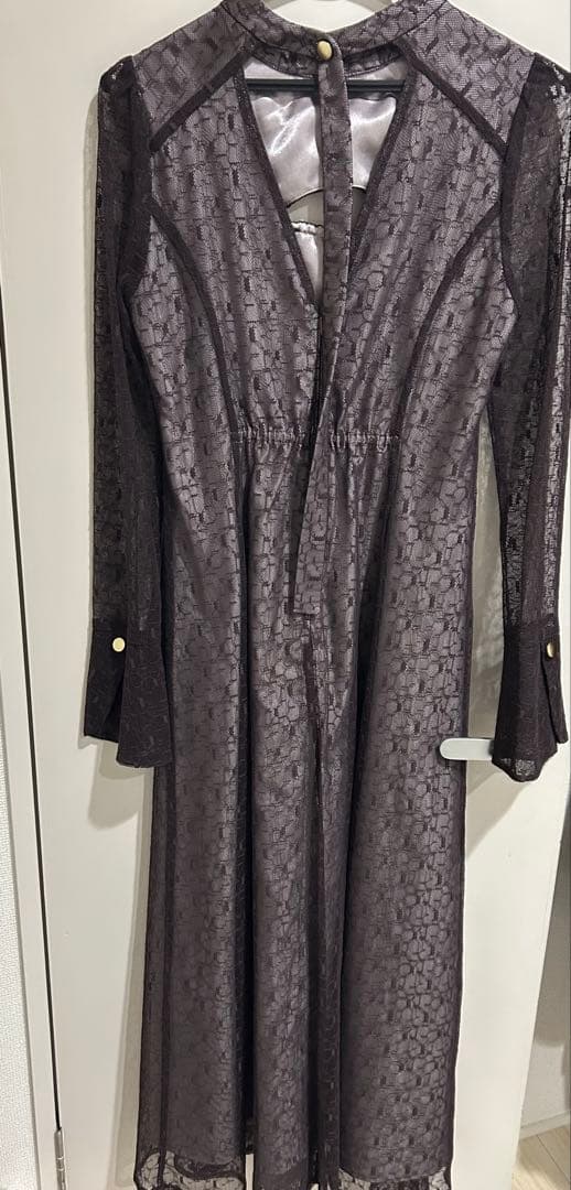 ANDRESD バックオープンジオメトリックドレス