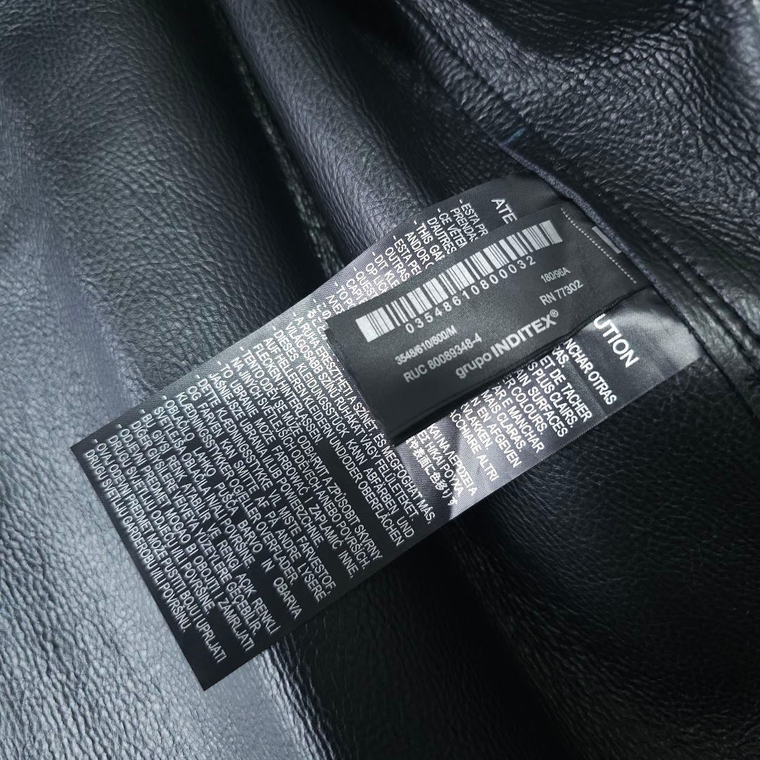 人気完売品 新品未使用【ZARA】人気フェイクレザー ブルゾンジャケットM 黒