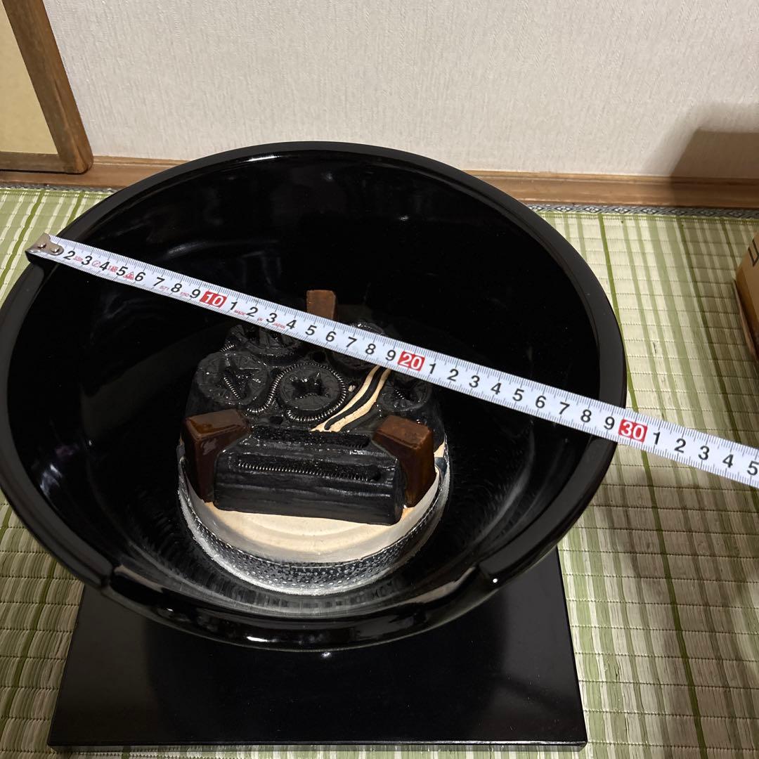 風炉型　電熱器　黒　茶道具 野々田商店 黒真塗　B 湯沸かし　直径約30cm