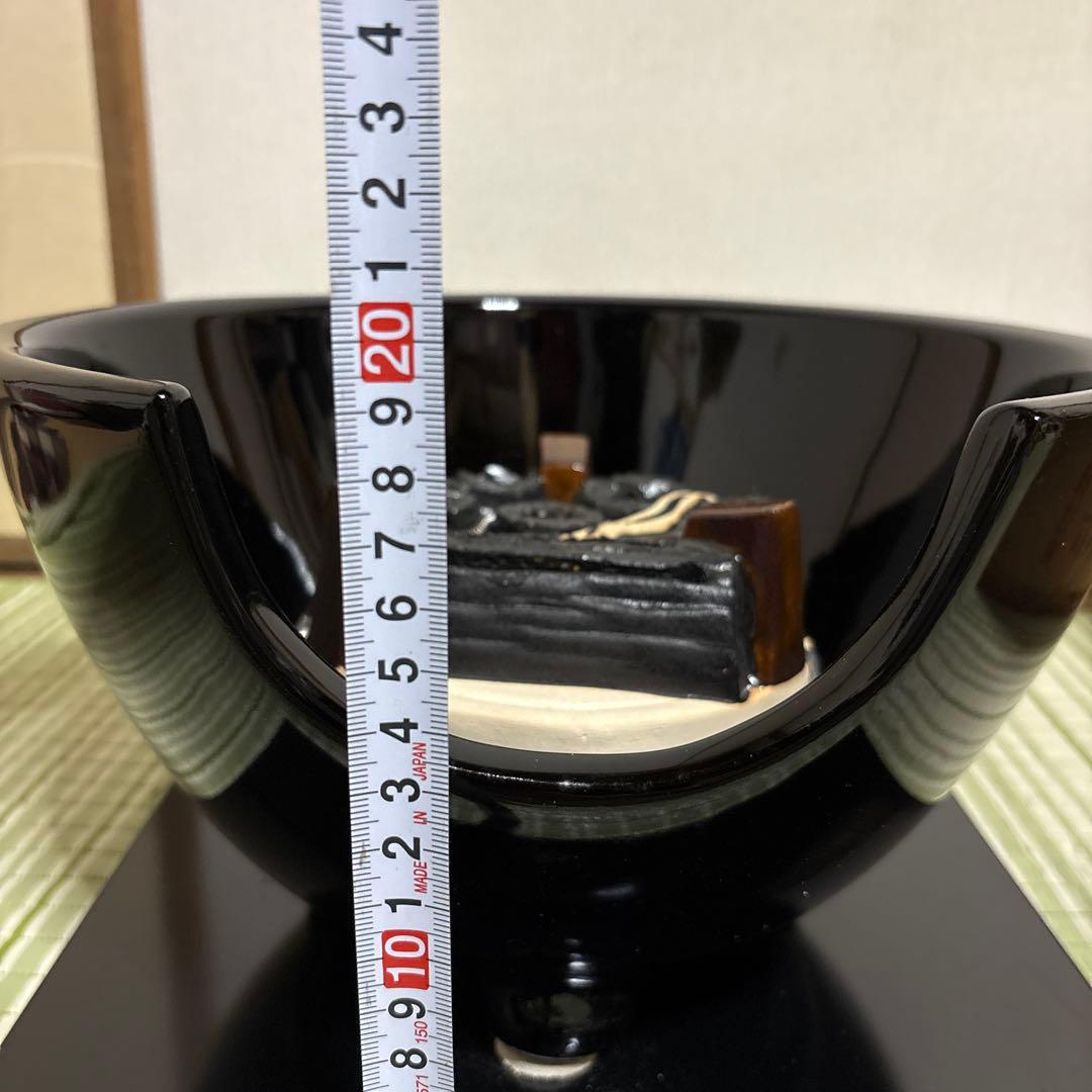 風炉型　電熱器　黒　茶道具 野々田商店 黒真塗　B 湯沸かし　直径約30cm
