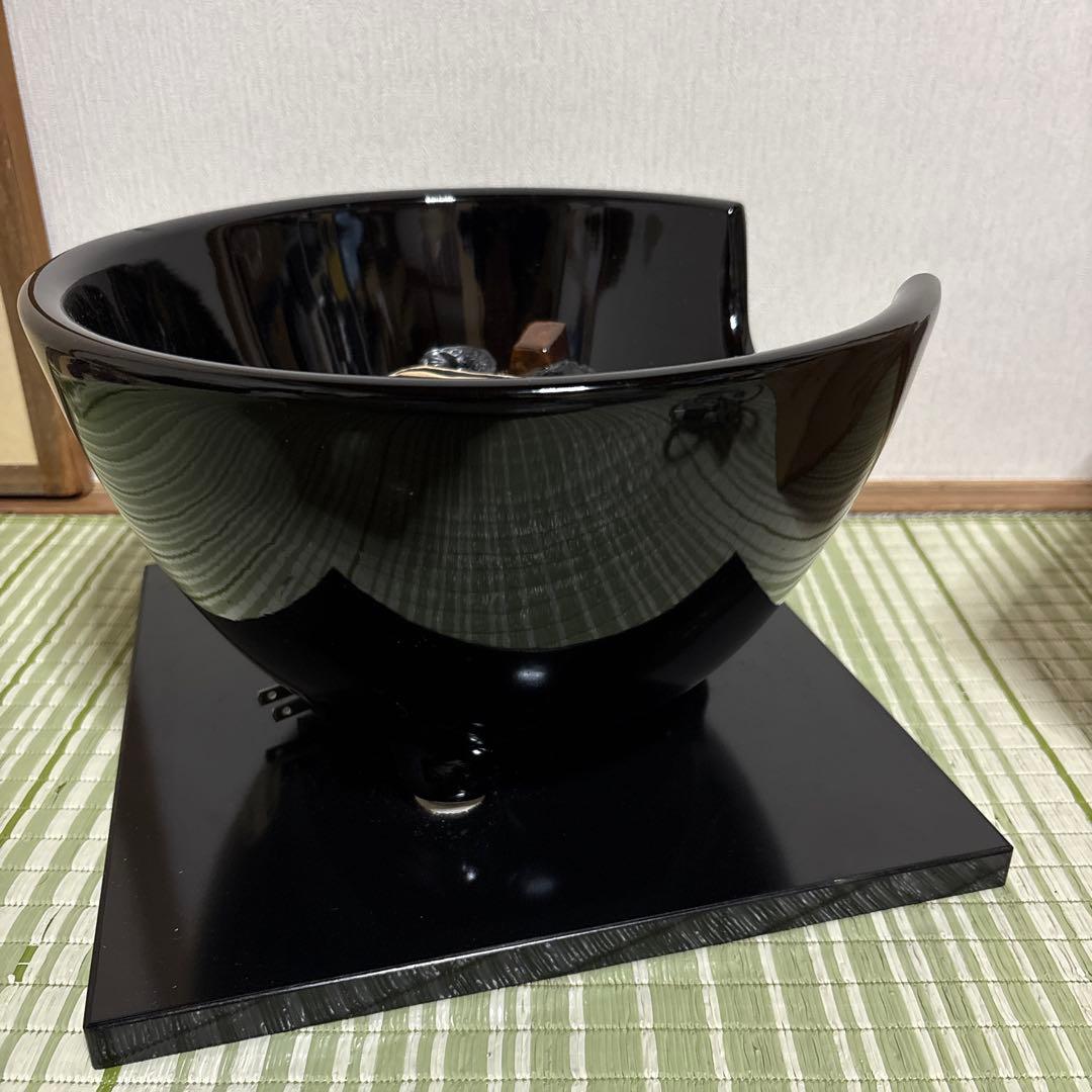 風炉型　電熱器　黒　茶道具 野々田商店 黒真塗　B 湯沸かし　直径約30cm
