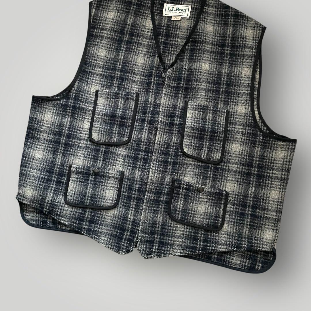 激レアサイズ！USA製 80s エルエルビーン オンブレ チェックベスト XL
