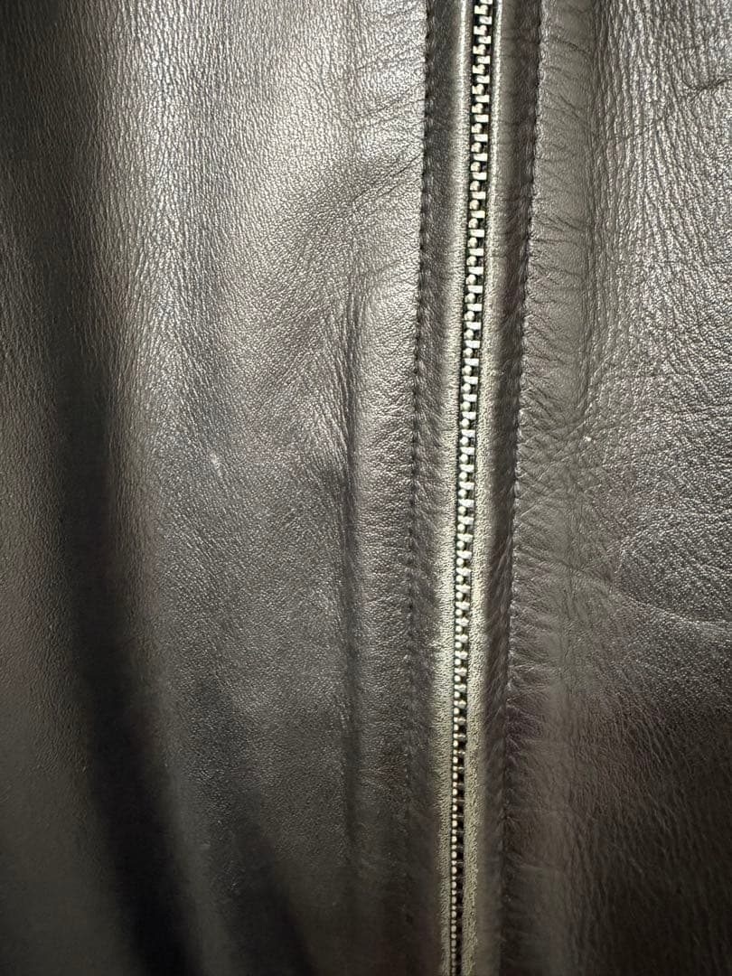 HORN WORKS グレー レザーシングルライダース